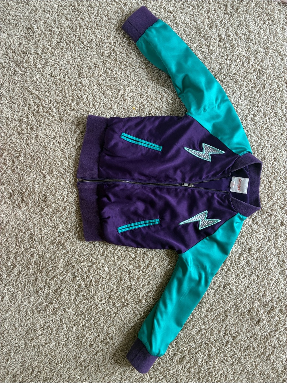 Cat & Jack Teal and Purple Colorblock Zip Jacket